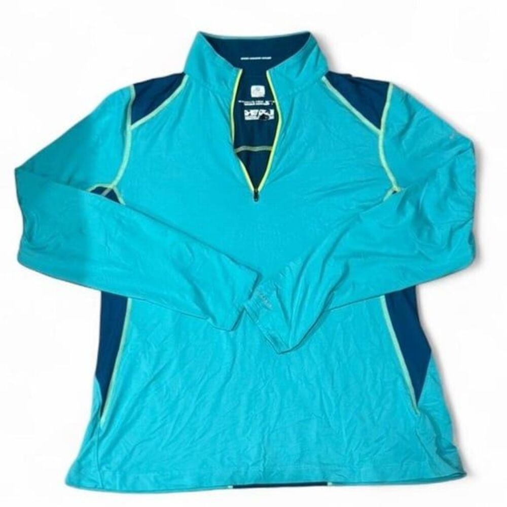 Columbia Aqua and Dark Blue Long Sleeve Top